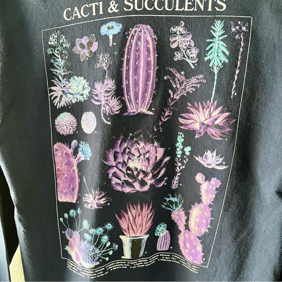 Neon Riot Cactus & Succulent Long Sleeve T Shirt Medium - Picture 6 of 6